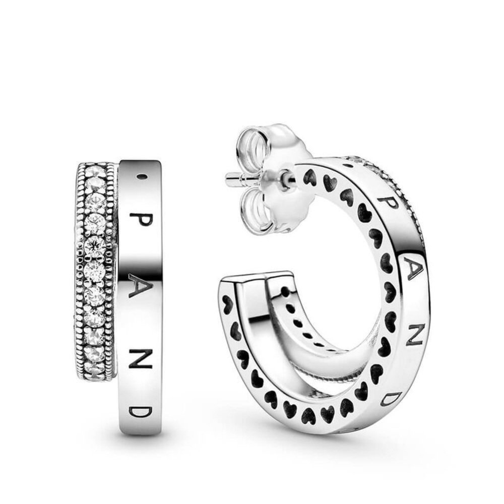 Pandora Pavé Double Hoop CZ Earrings 299056C01